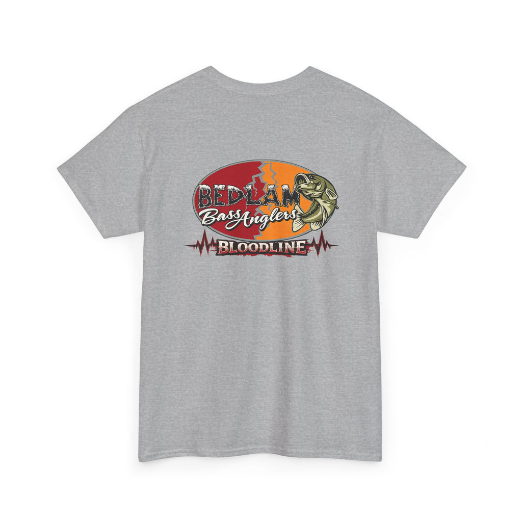 Fishing Bass Graphic Tee — "Red Lake Bassington" Vintage Sunset T-Shirt