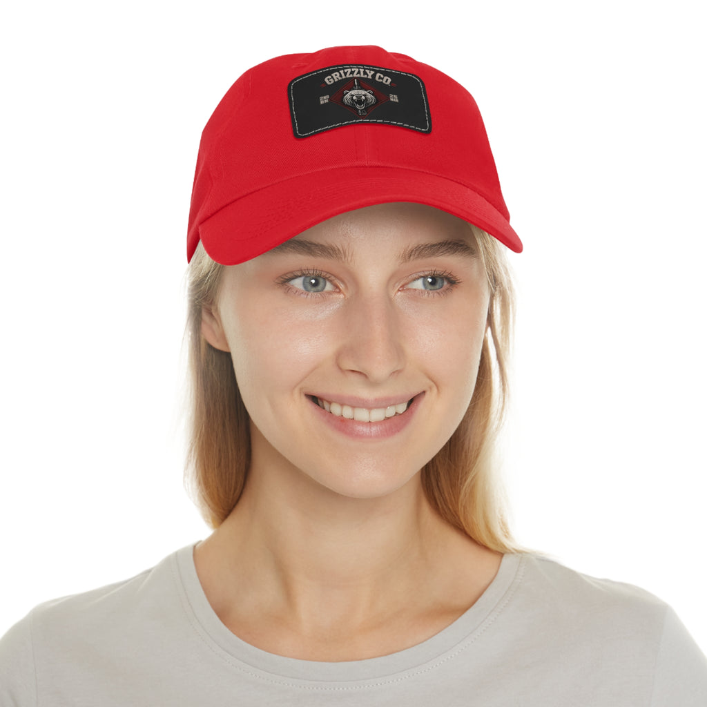 Bear Logo Leather Patch Dad Hat — Vintage Outdoor Cap