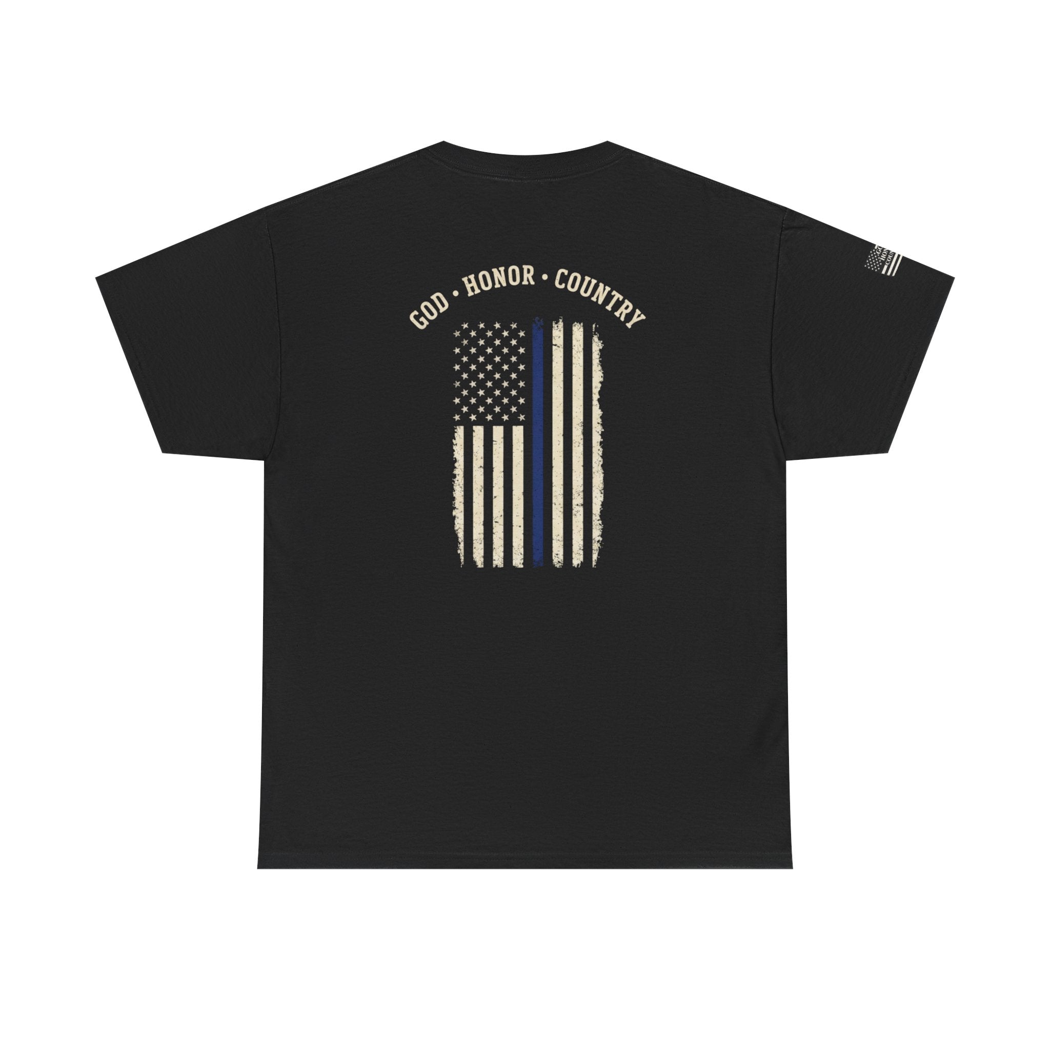 God • Honor • Country Thin Blue Line Flag T‑Shirt