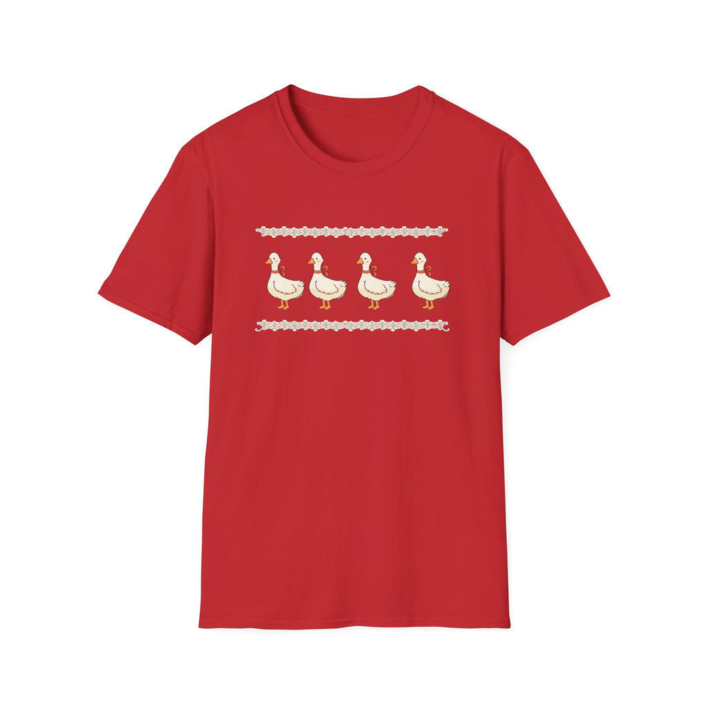 Cute Duck Row Graphic T-Shirt — Whimsical Farm Animal Tee