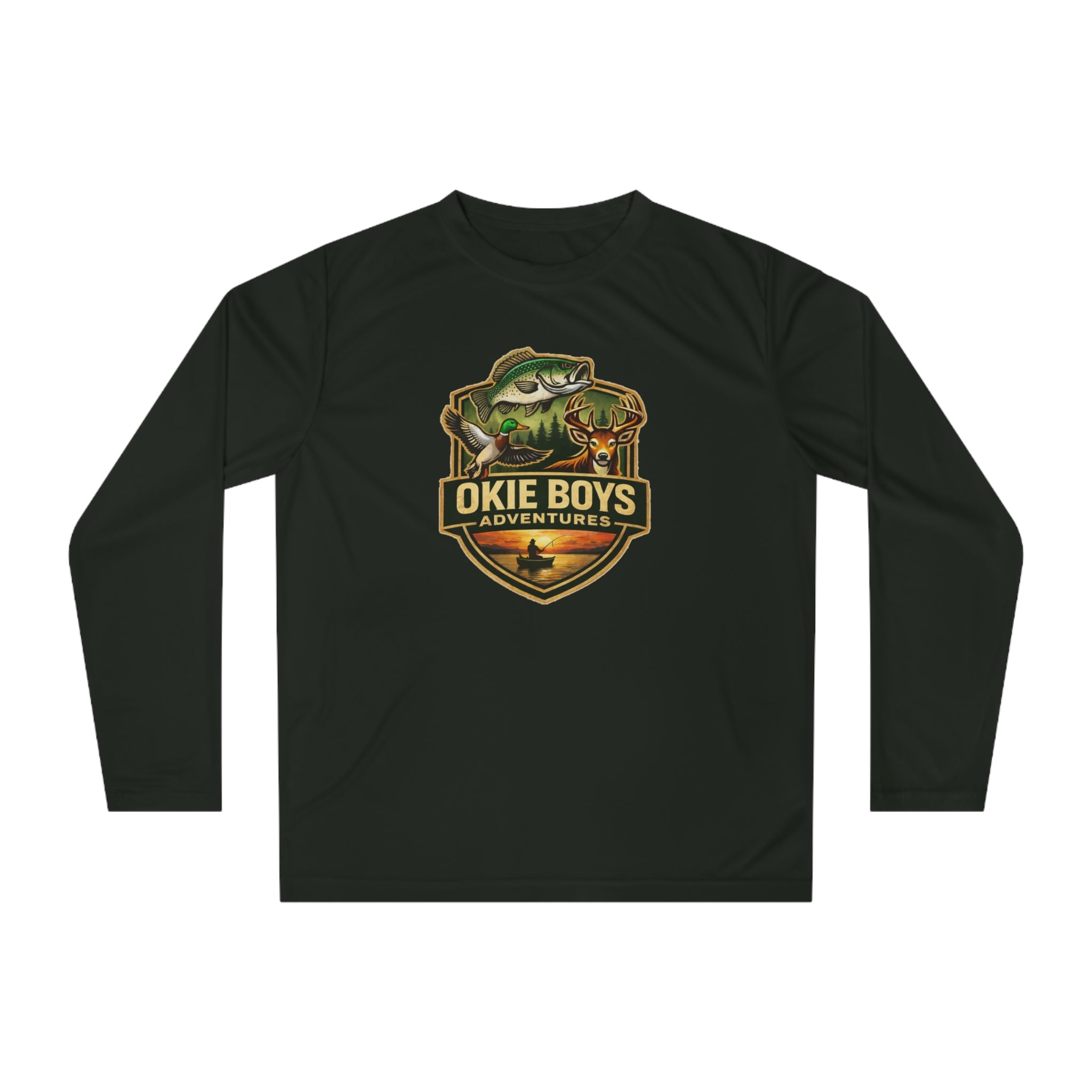 Okie Boys Adventures Long Sleeve Shirt – Fishing & Outdoors Logo Performance Tee