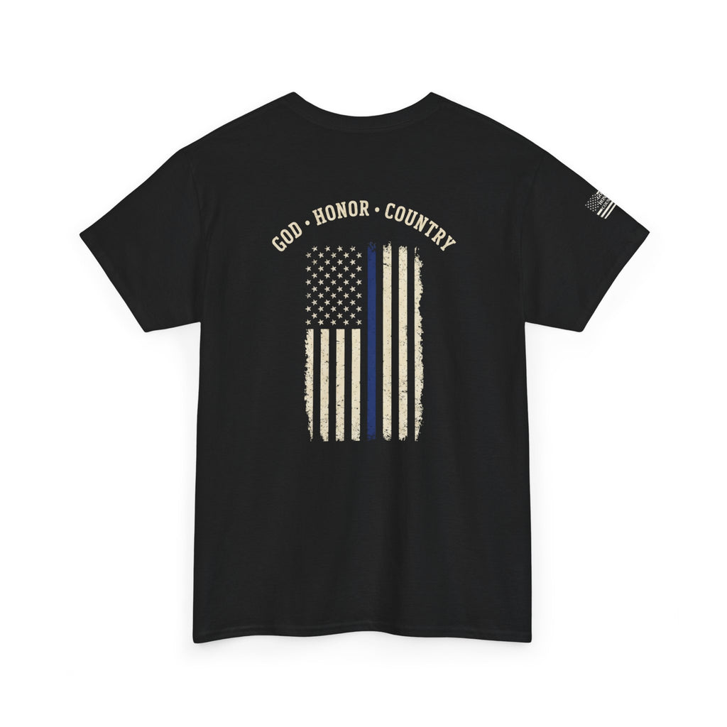 God • Honor • Country Thin Blue Line Flag T‑Shirt