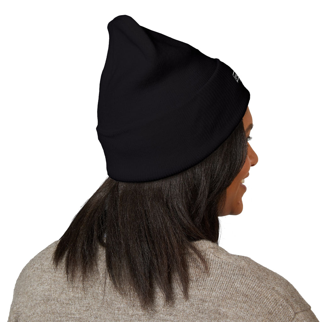 Embroidered Classic Cuffed Beanie – Vintage Shield Logo Knit Hat
