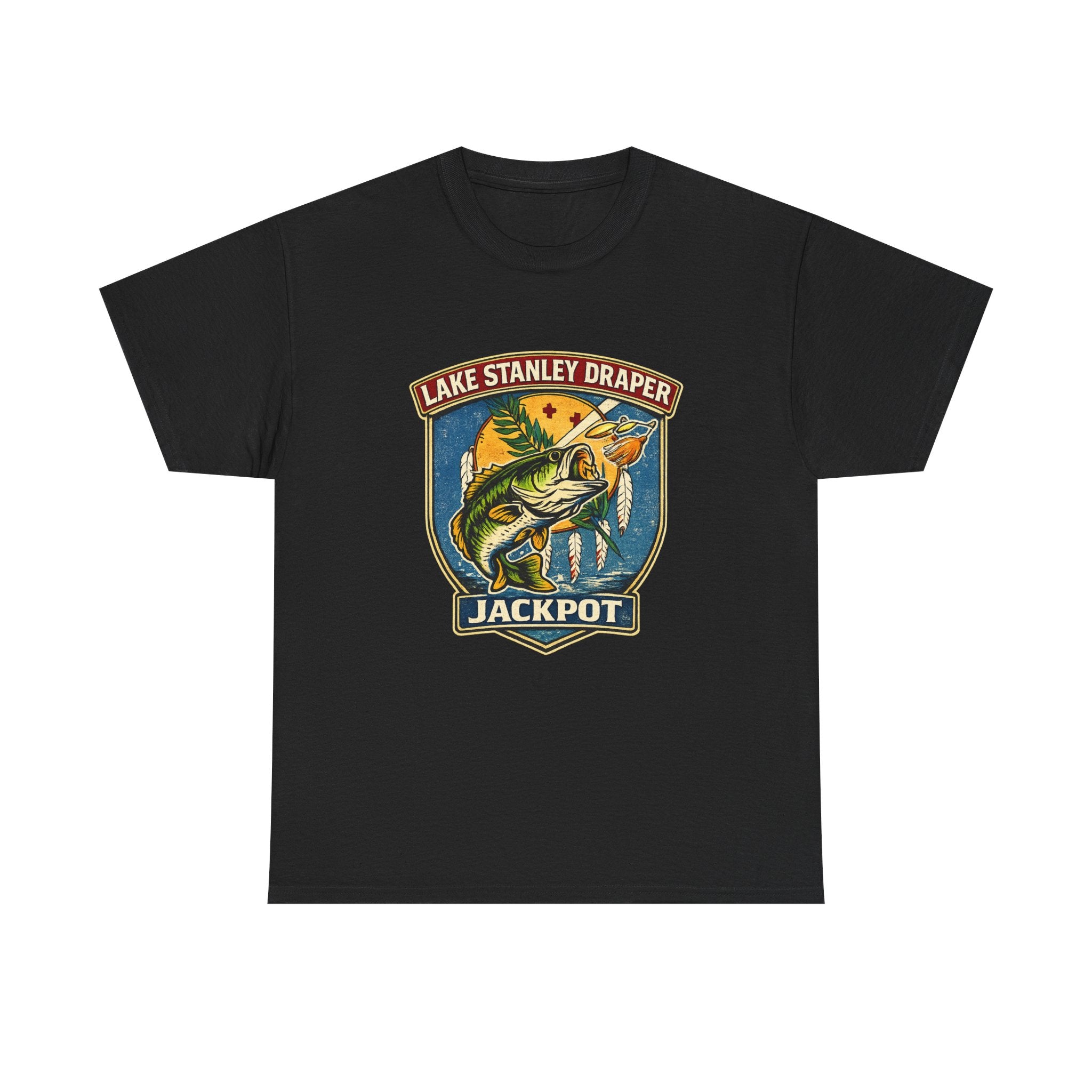 Fishing T-Shirt — "Lake Stanley Draper Jackpot" Vintage Bass Tee