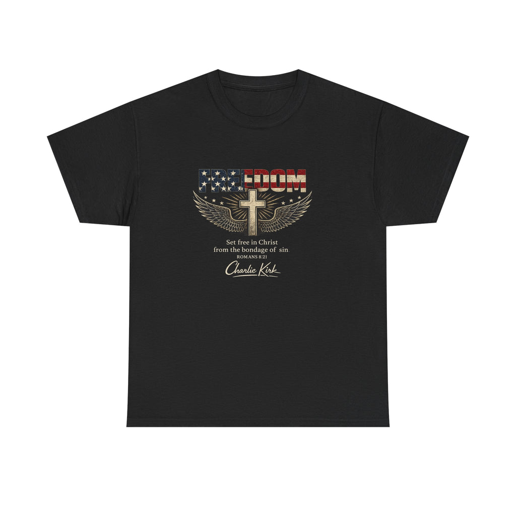 Freedom Flag Eagle T‑Shirt — 'Freedom' Patriotic Tee with Quote