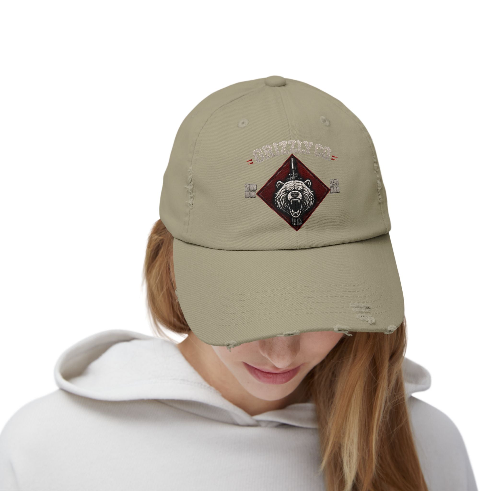 Distressed Bear Dad Hat – Vintage Rawr Bear Logo Cap