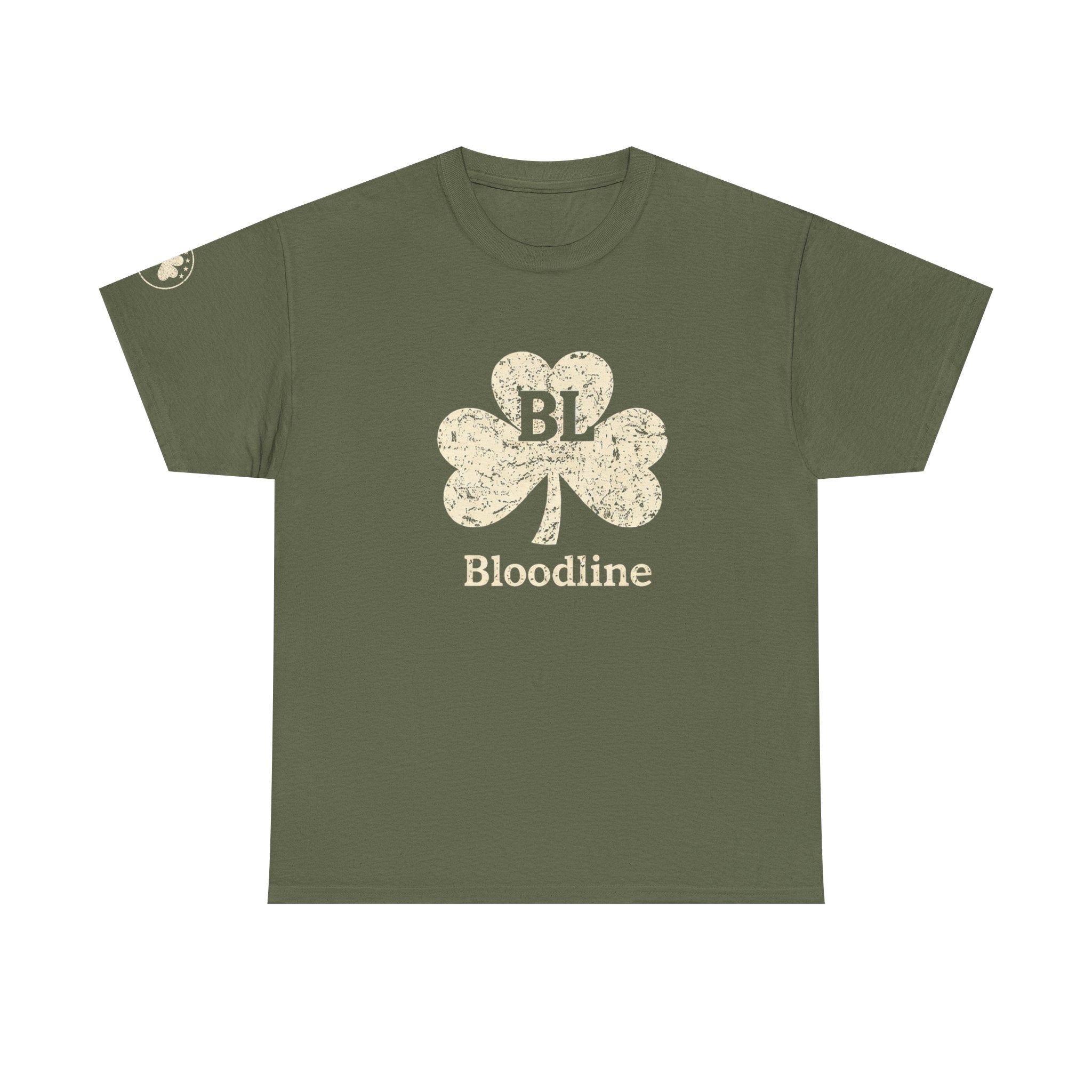 Bloodline Clover Graphic Tee — Vintage Shamrock BL Logo T-Shirt