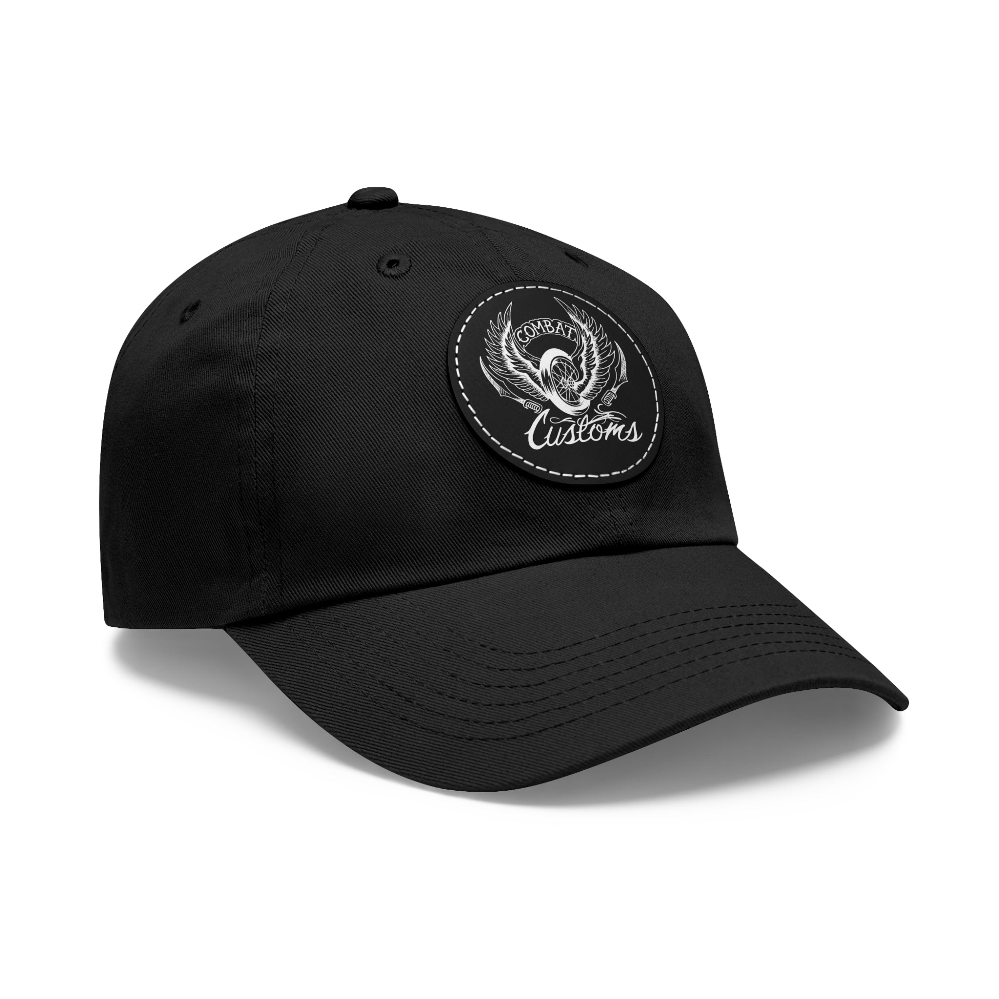 Vintage Motorcycle Customs Leather Patch Dad Hat