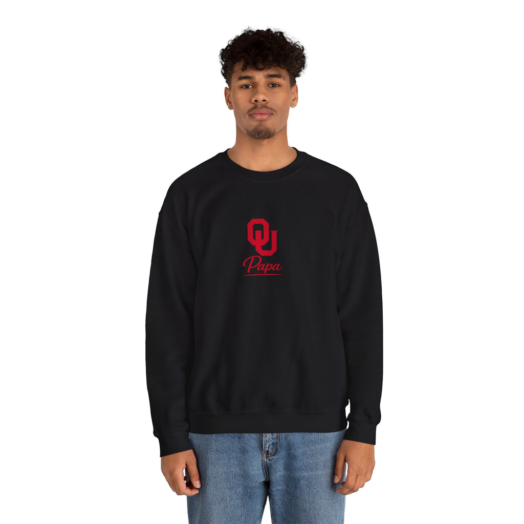OU Papa Crewneck Sweatshirt — Oklahoma Sooners Dad Pullover