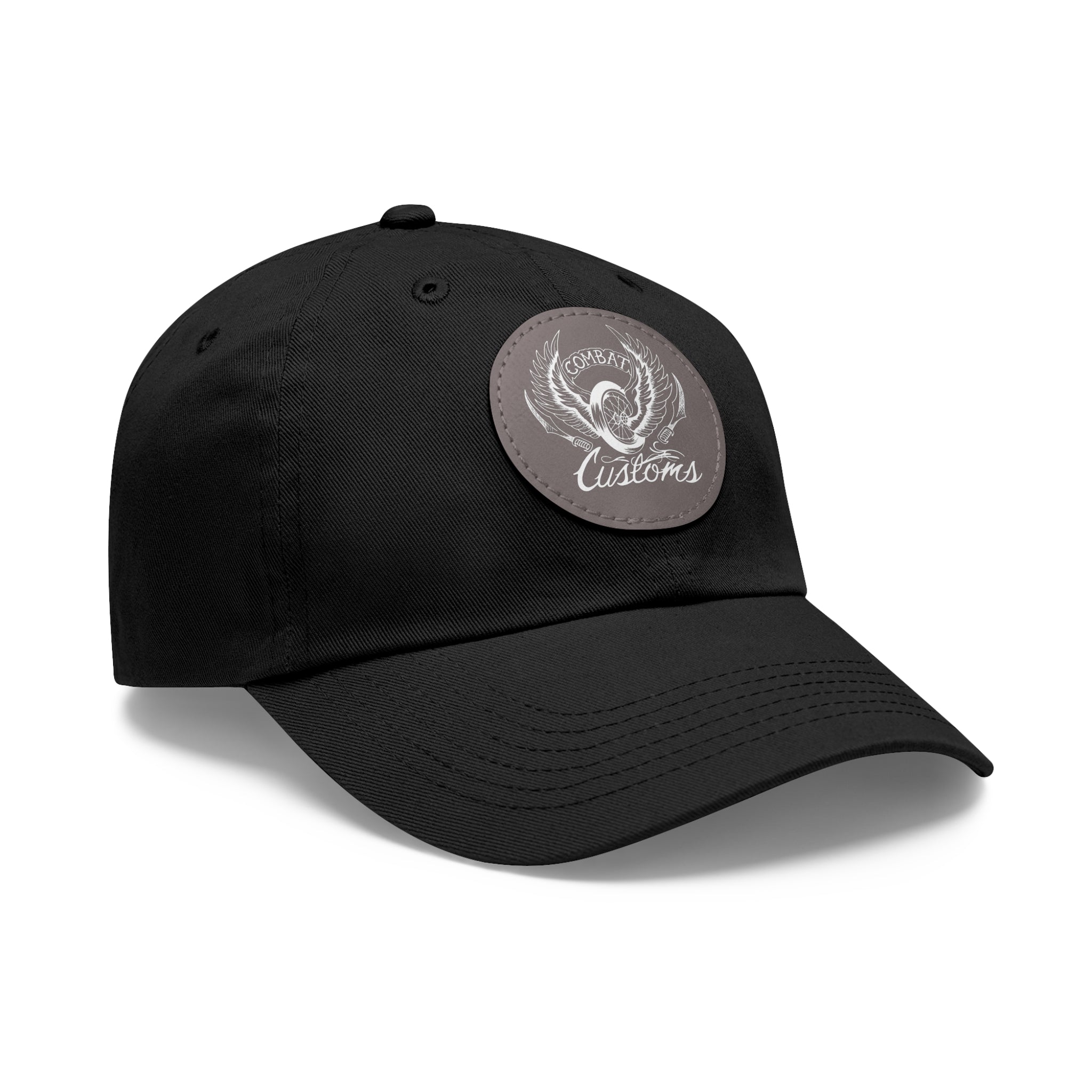 Vintage Motorcycle Customs Leather Patch Dad Hat