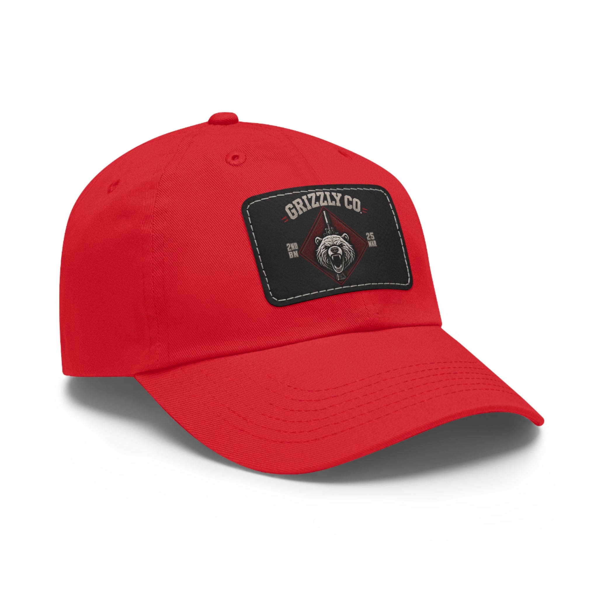 Bear Logo Leather Patch Dad Hat — Vintage Outdoor Cap