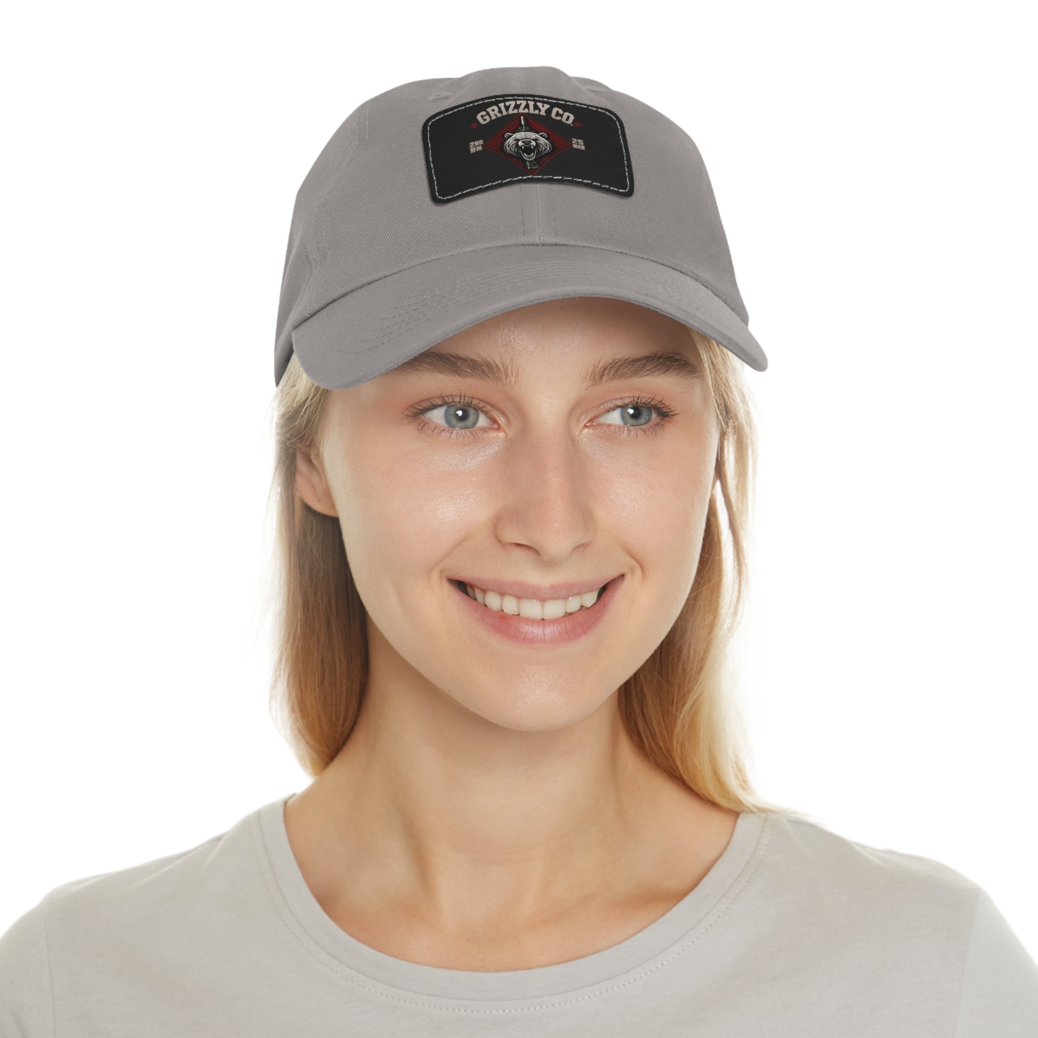 Bear Logo Leather Patch Dad Hat — Vintage Outdoor Cap