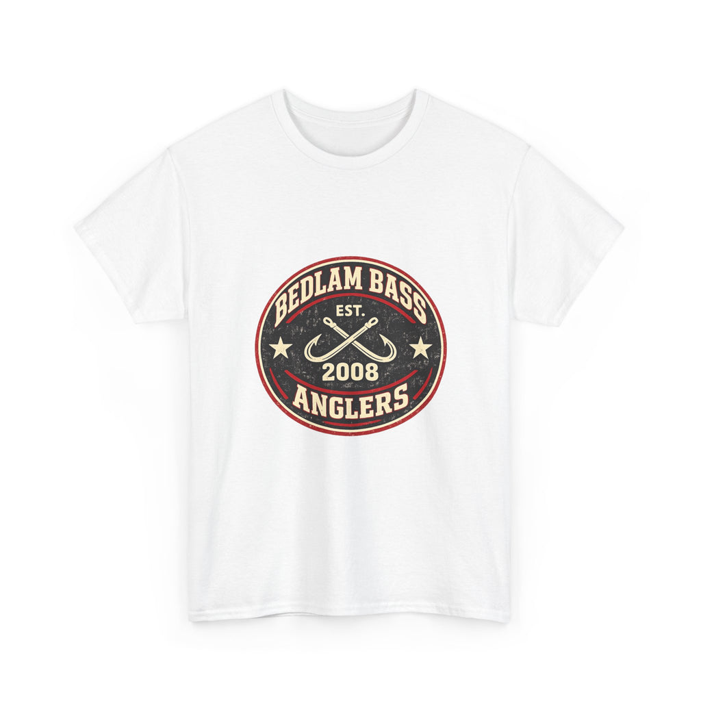 Bass Anglers T-Shirt — "Bedlam Bass Anglers Est. 2008" Vintage Fishing Tee