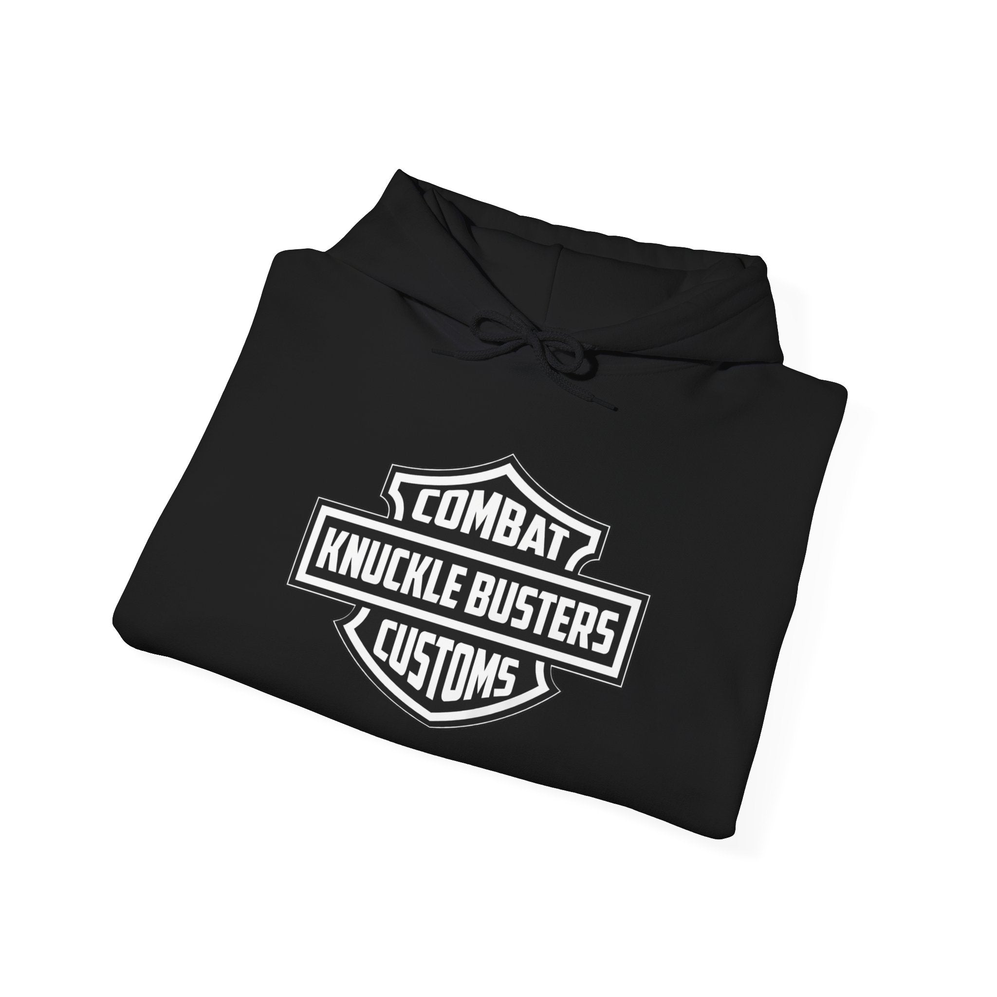 Combat Knuckle Busters Customs Logo Hoodie – Motorcycle Club Style Pullover