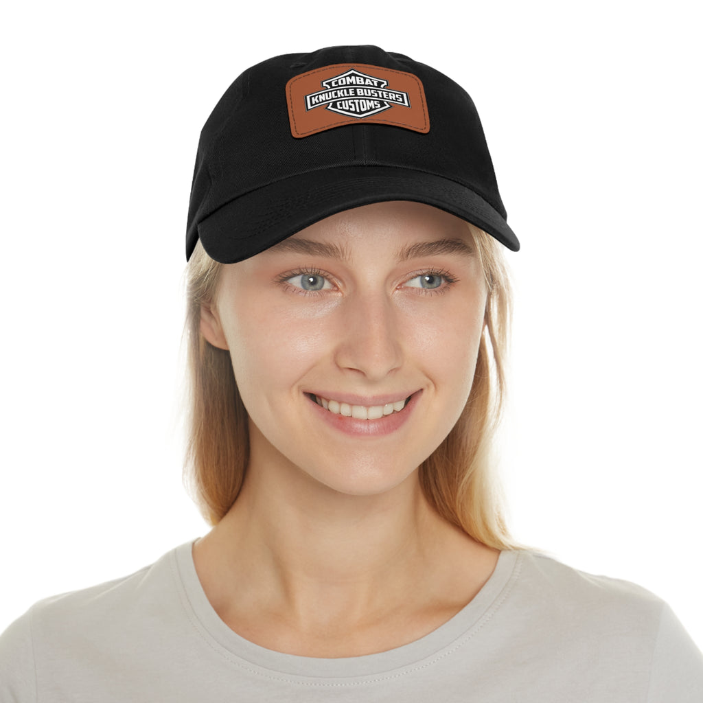 Combat Knuckle Busters Customs Leather Patch Dad Hat