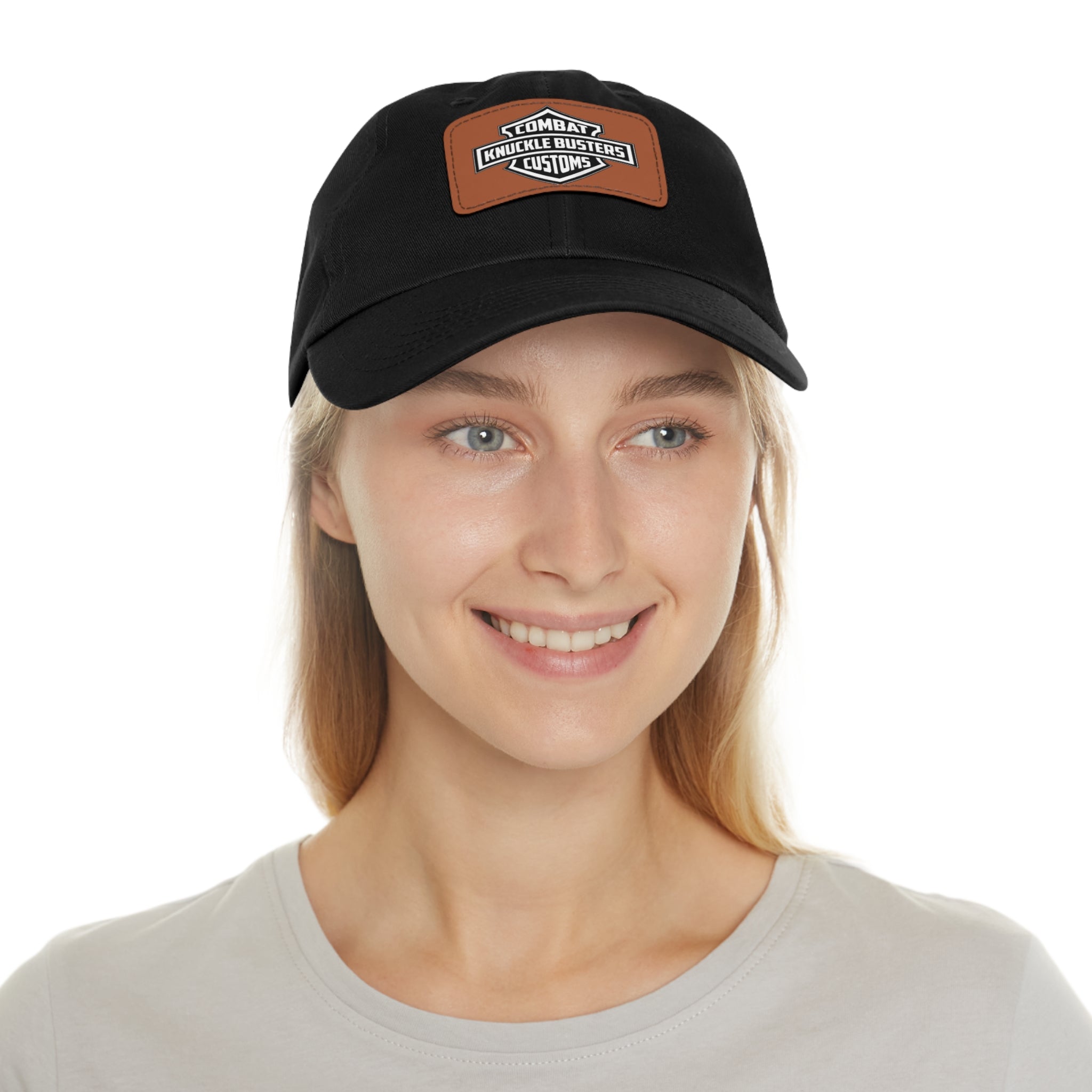 Combat Knuckle Busters Customs Leather Patch Dad Hat
