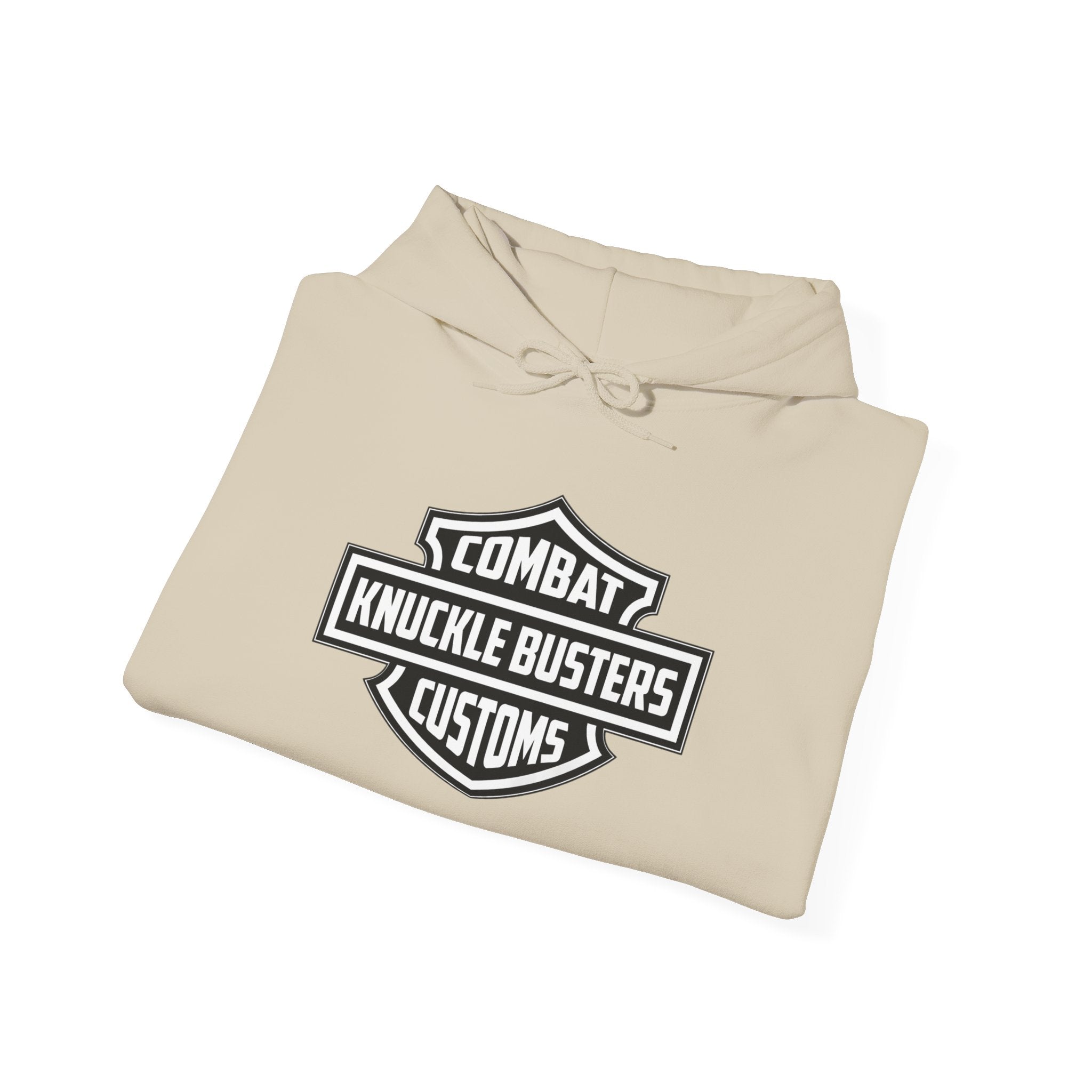 Combat Knuckle Busters Customs Logo Hoodie – Motorcycle Club Style Pullover
