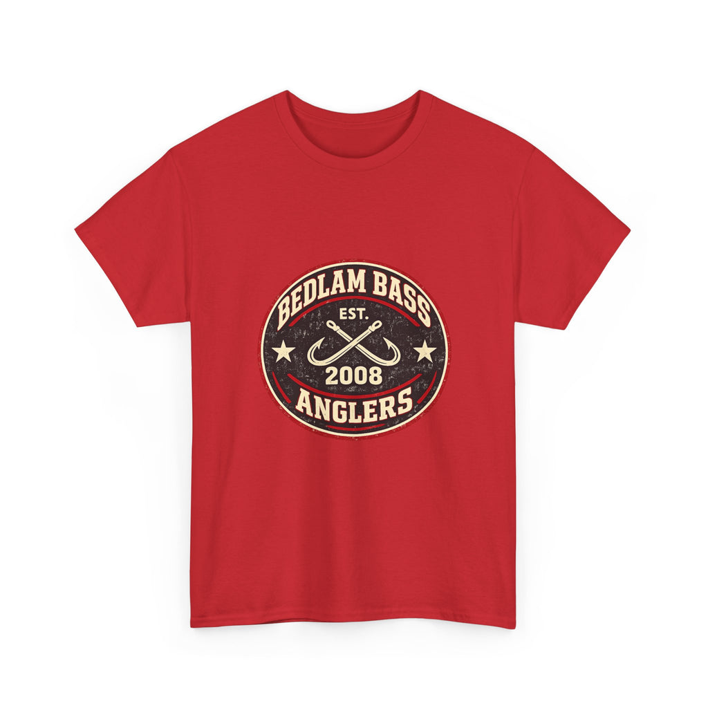 Bass Anglers T-Shirt — "Bedlam Bass Anglers Est. 2008" Vintage Fishing Tee