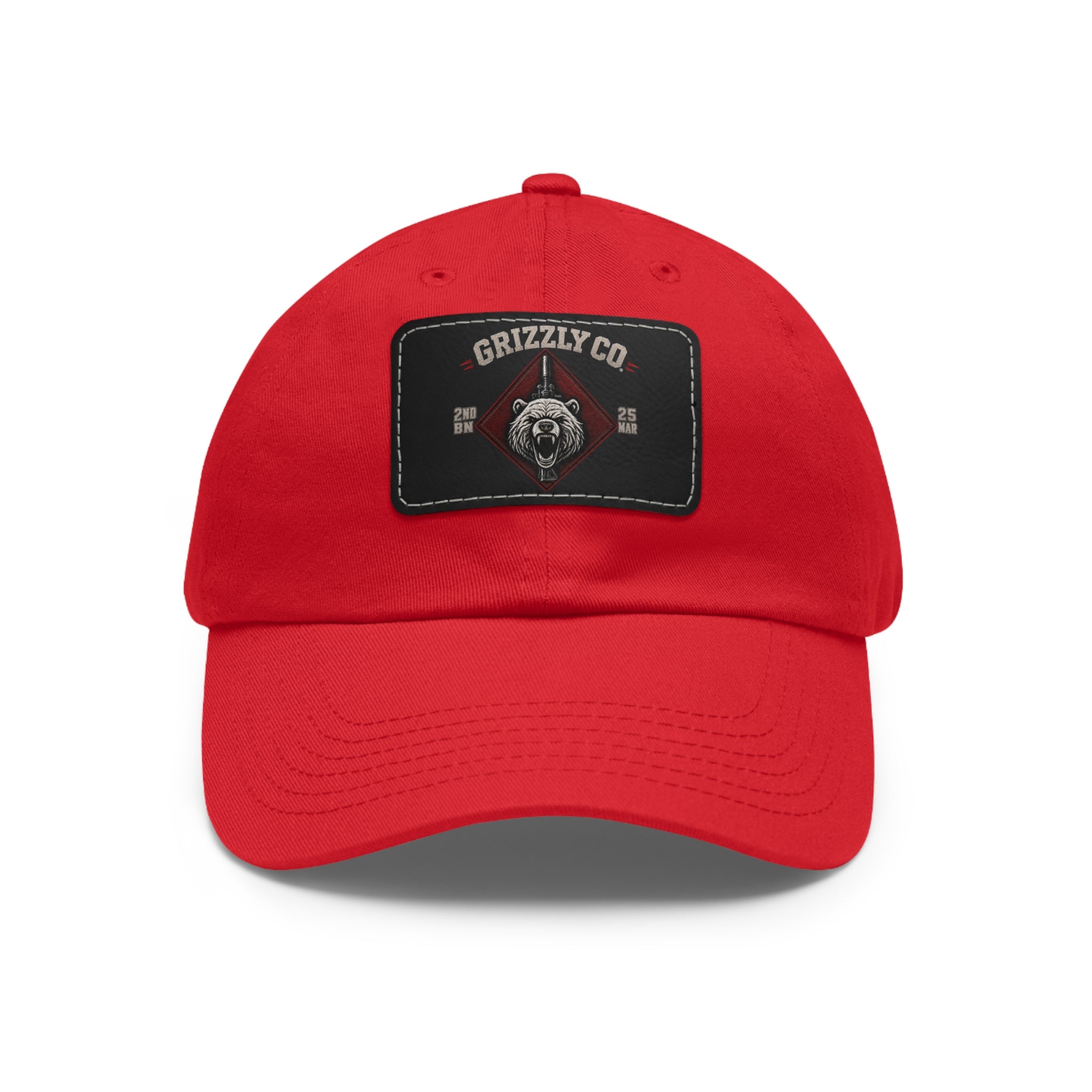 Bear Logo Leather Patch Dad Hat — Vintage Outdoor Cap