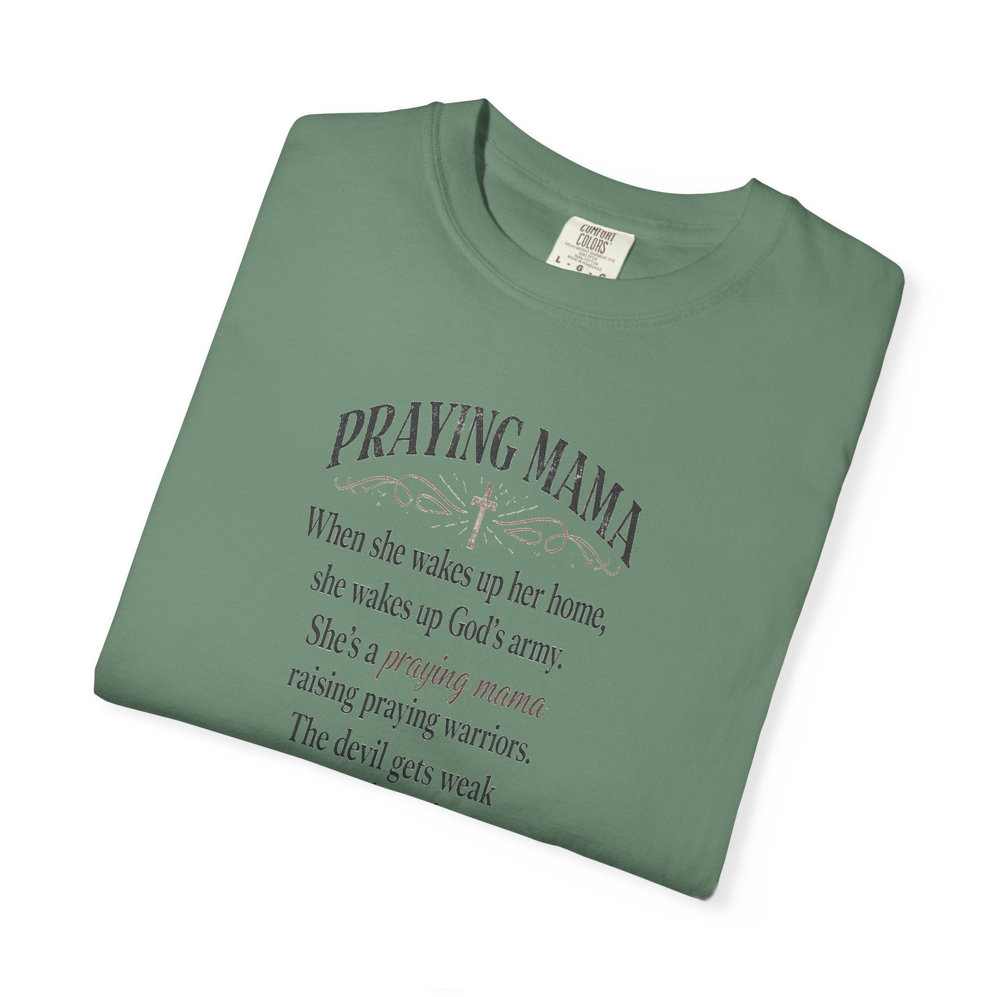 Praying Mama T-Shirt — Inspirational Christian Mom Tee with Prayer Poem