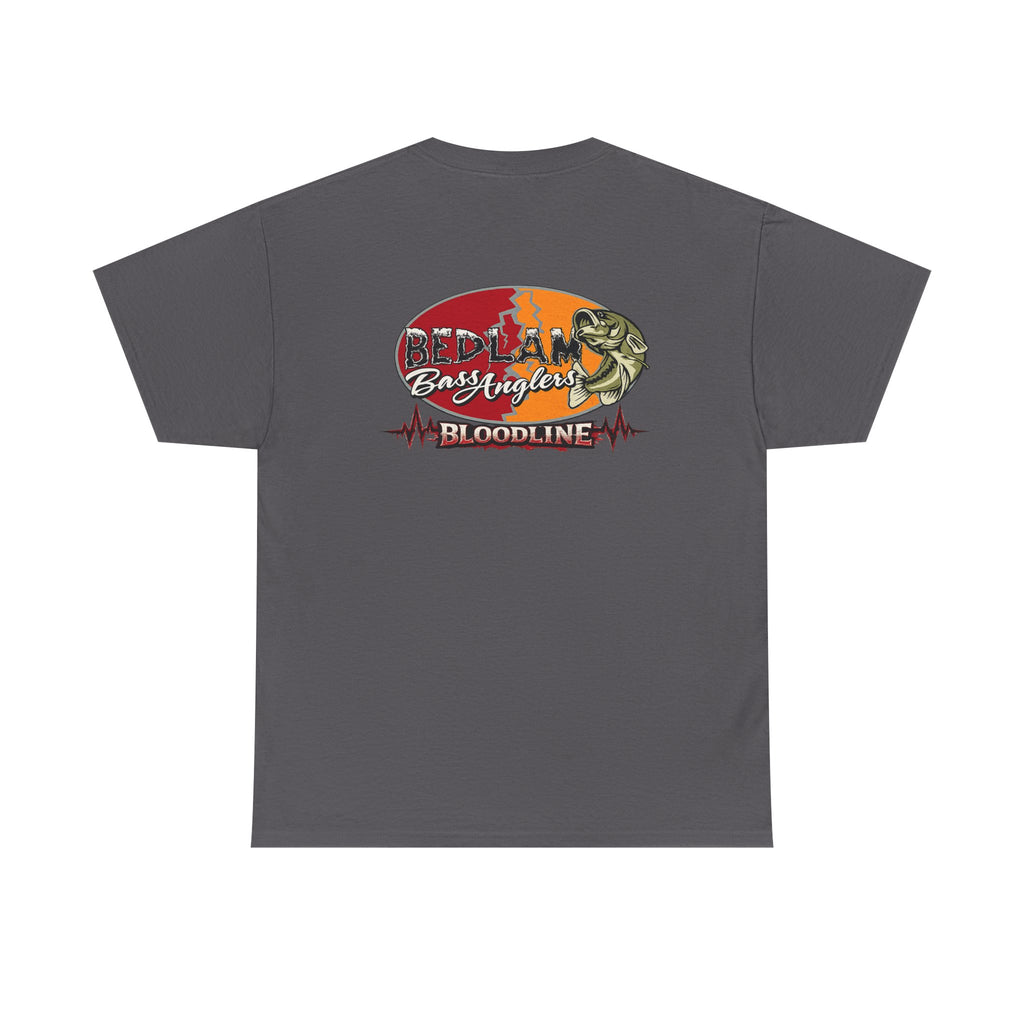 Fishing Bass Graphic Tee — "Red Lake Bassington" Vintage Sunset T-Shirt
